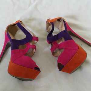 Alba purple orange and pink heels